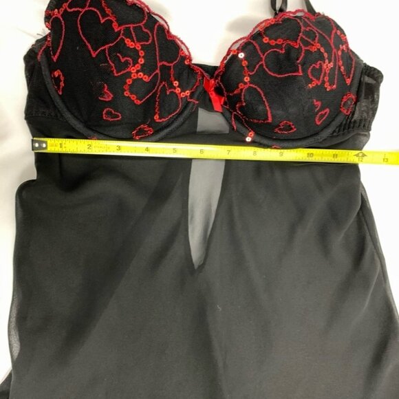 TRUFFLES Baby Doll Black with Red Hearts Size Med - Picture 3 of 5